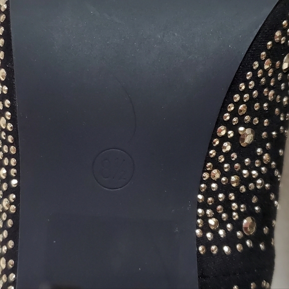 LILIANA Parish 2 Black Gold Studded Pointed Toe 5 Inch Heels Stiletto Pumps 8.5 - Picture 15 of 16